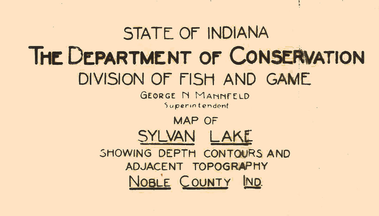 1925 Map of Sylvan Lake Noble County Indiana