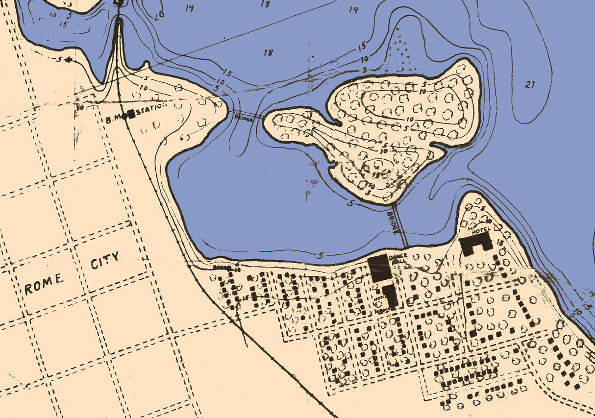 1925 Map of Sylvan Lake Noble County Indiana