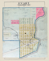 1900 Town Map of Evart Osceola County Michigan