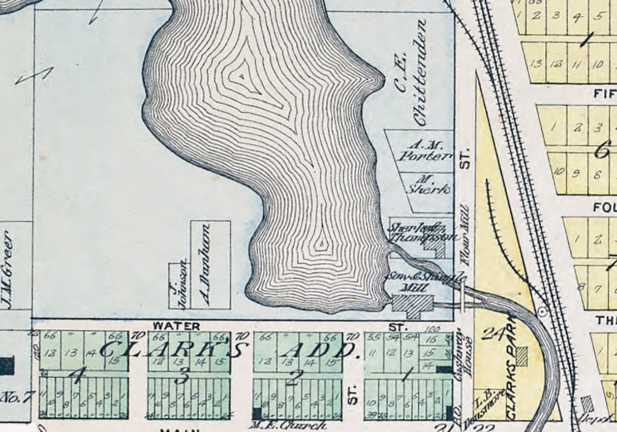 1900 Town Map of Marion Osceola County Michigan