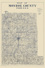 1920 Farm Line Map of Monroe County Indiana