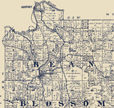 1920 Farm Line Map of Monroe County Indiana