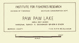 1939 Map of Paw Paw Lake Berrien County Michigan