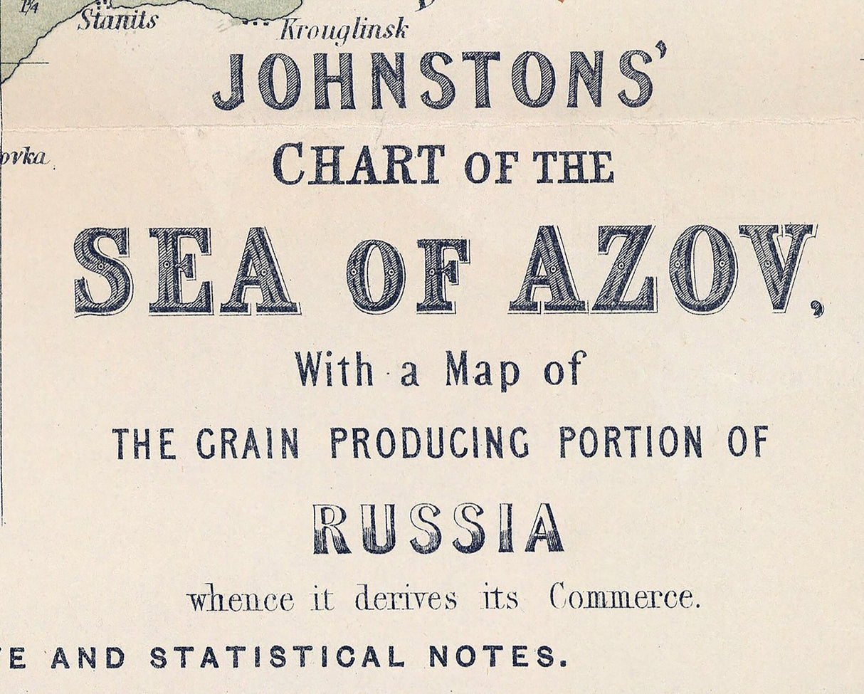 1855 Map of the Sea of Azov Ukraine Russia