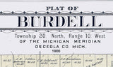 1900 Map of Burdell Township Osceola County Michigan