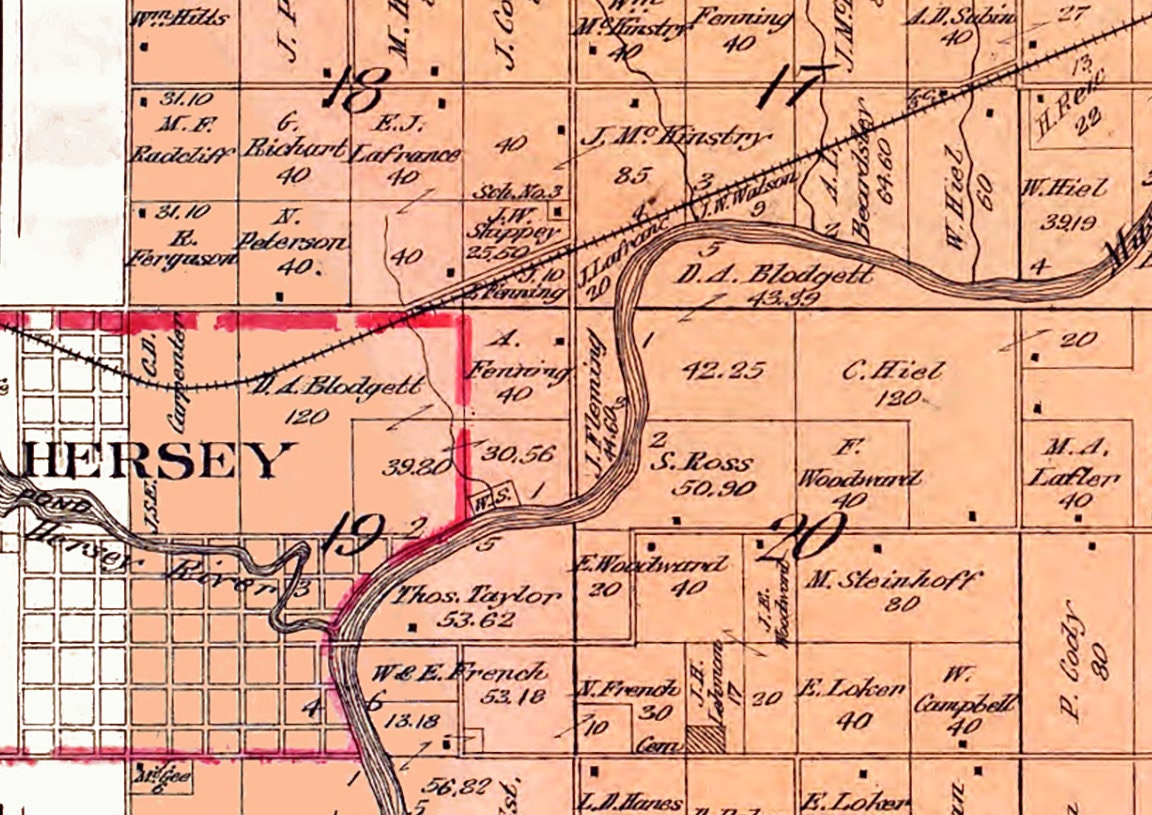 1900 Map of Hersey Township Osceola County Michigan