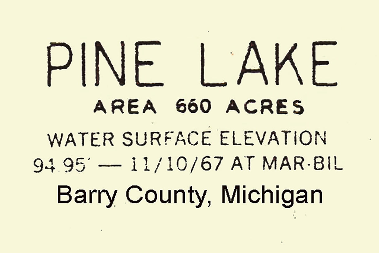 1967 Map of Pine Lake Barry County Michigan