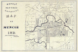 1889 Map of Muncie Indiana Natural Gas Wells