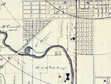 1889 Map of Muncie Indiana Natural Gas Wells