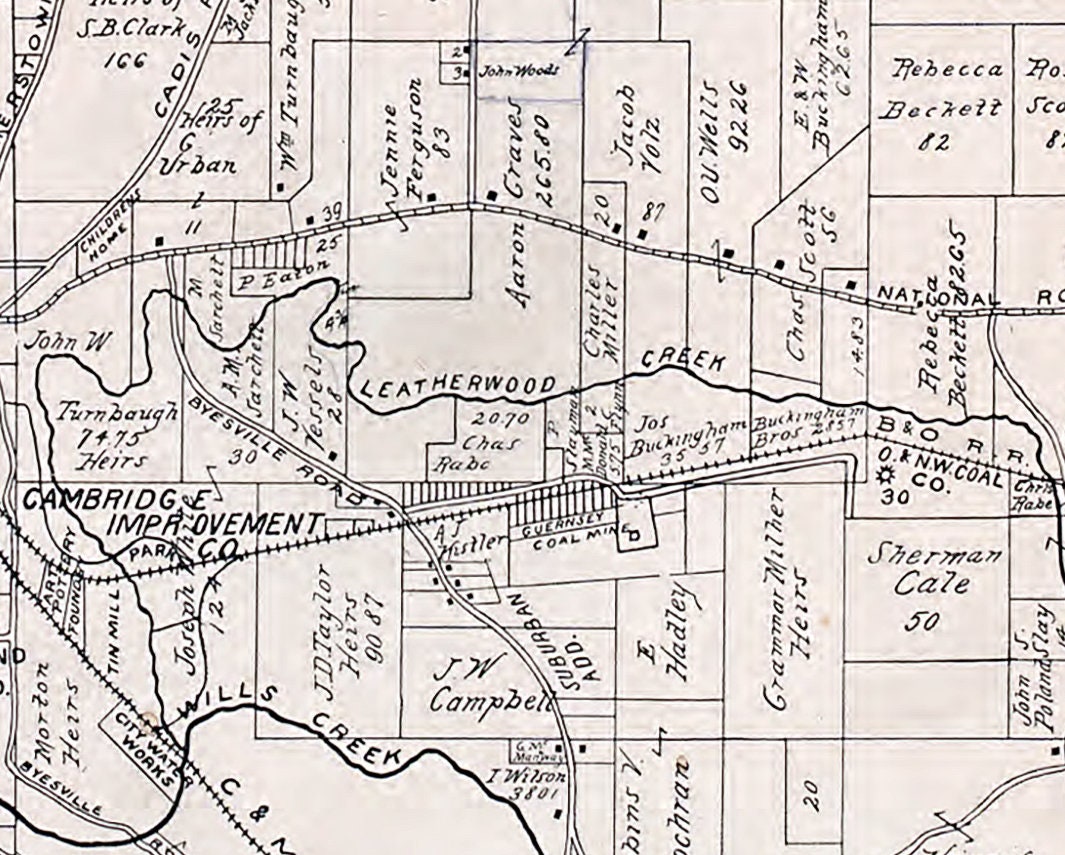 1902 Map of Cambridge Township Guernsey County Ohio