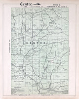 1902 Map of Centre Township Guernsey County Ohio Oil Wells
