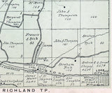 1902 Map of Centre Township Guernsey County Ohio Oil Wells