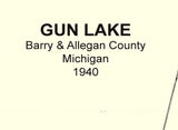 1940 Map of Gun Lake Barry County and Allegan County Michigan