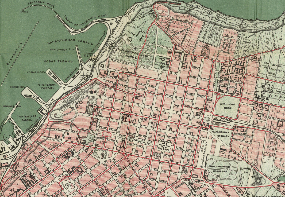 1913 Map of Odessa Ukraine