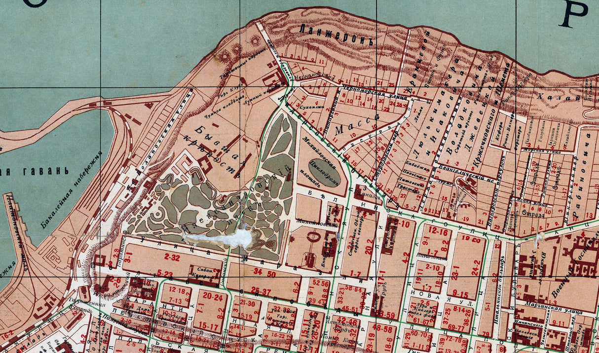 1917 Map of Odessa Ukraine