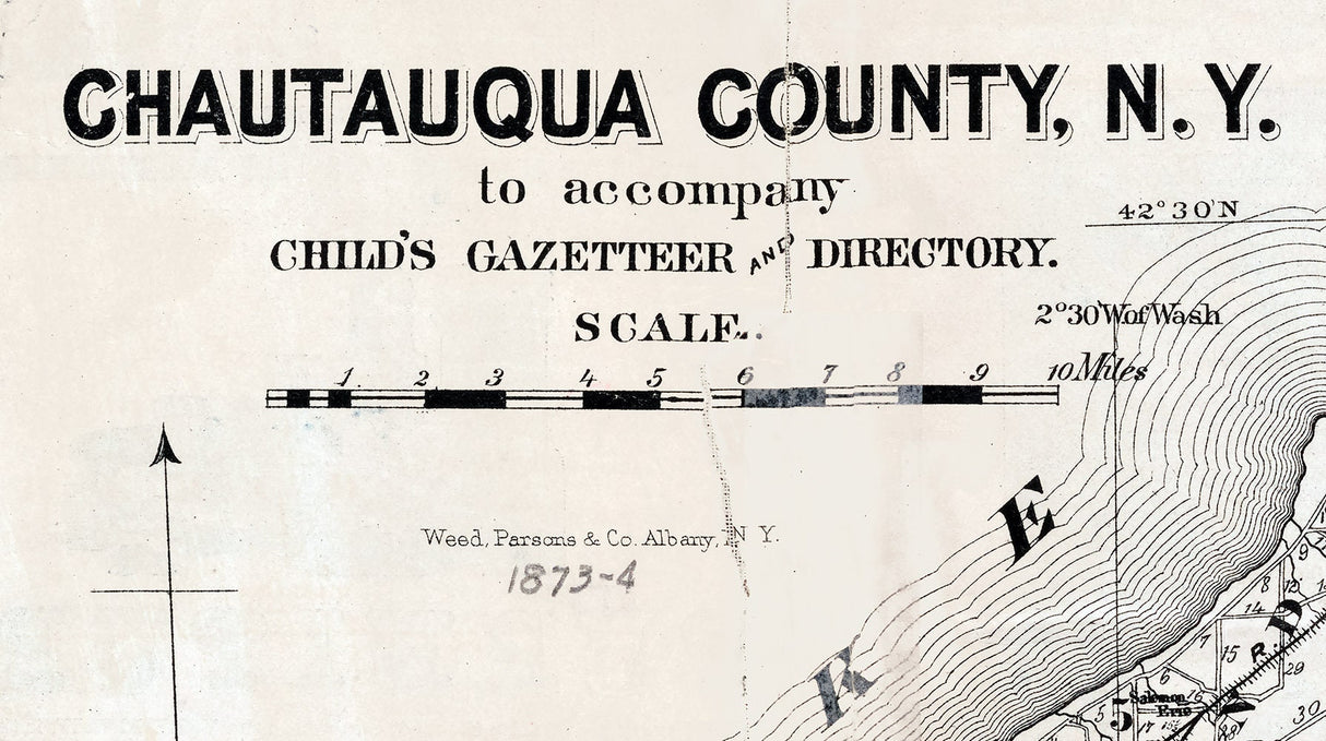 1873 Map of Chautauqua County New York