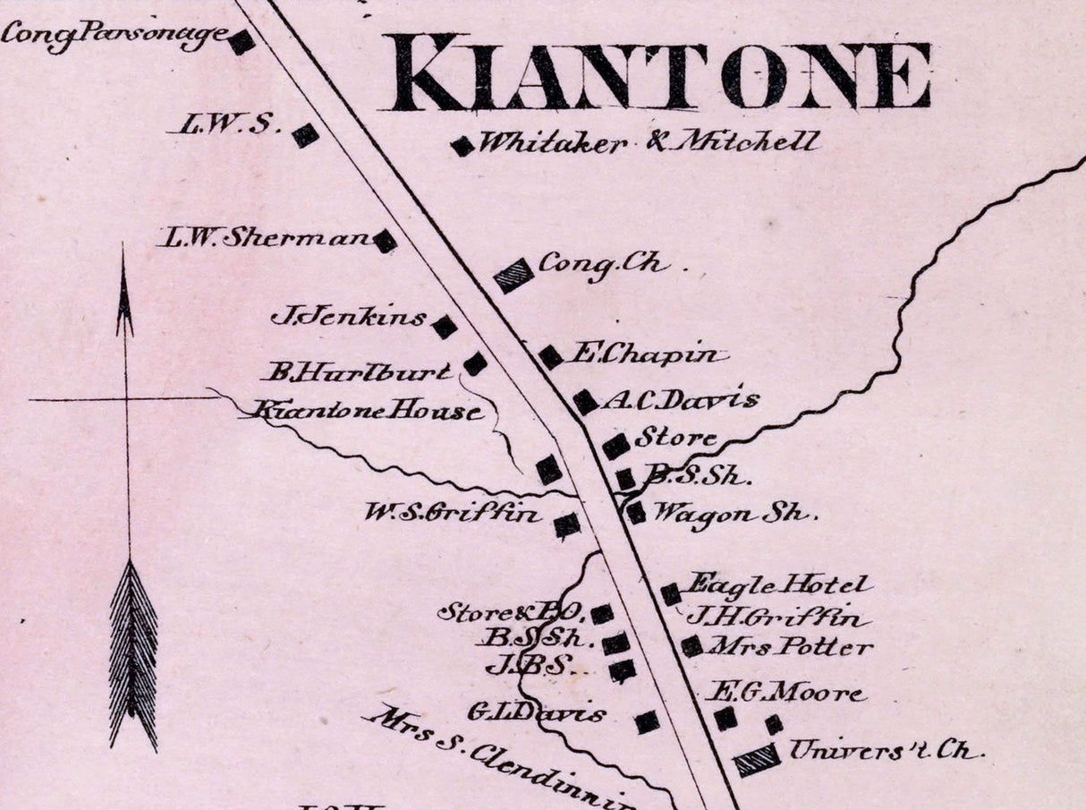 1867 Map of Kiantone Township Chautauqua County New York