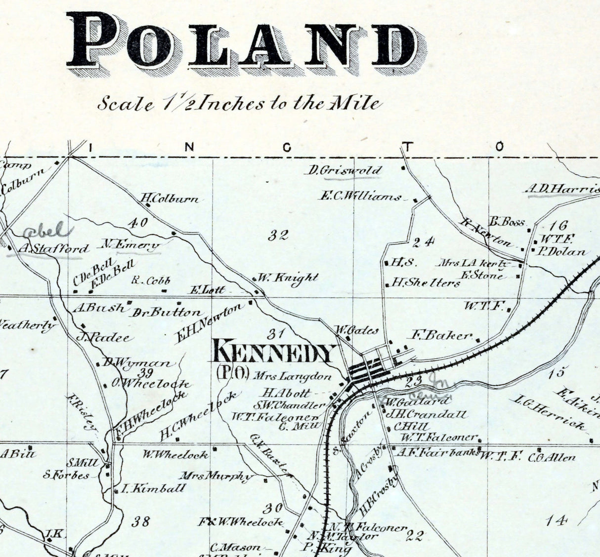 1867 Map of Poland Township Chautauqua County New York