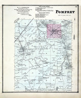 1867 Map of Pomfret Township Chautauqua County New York