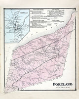 1867 Map of Portland Township Chautauqua County New York