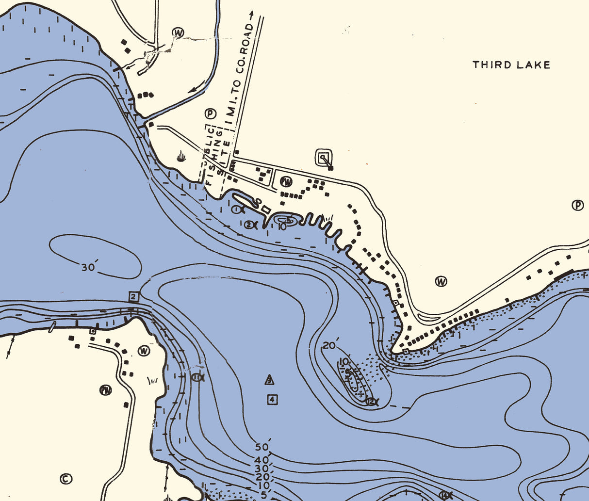 1948 Map of Marble Lake Branch County Michigan