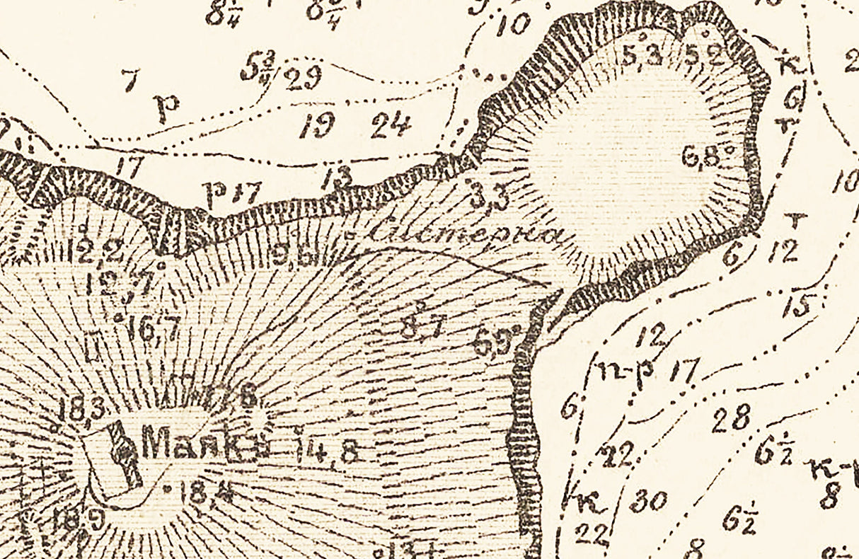 1884 Map of Snake Island Crimea Ukraine Zmiinyi Island