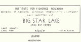 1937 Map of Big Star Lake Lake County Michigan