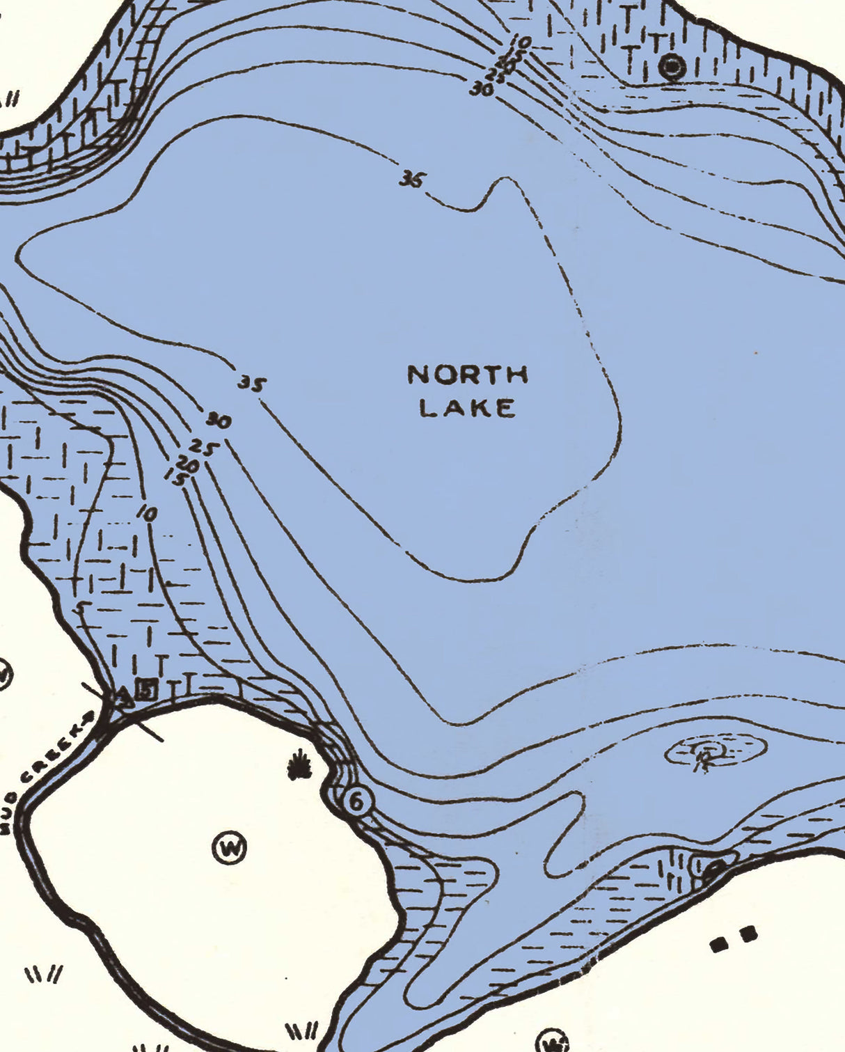 1938 Map of Randall North and Cemetery Lakes Branch County Michigan