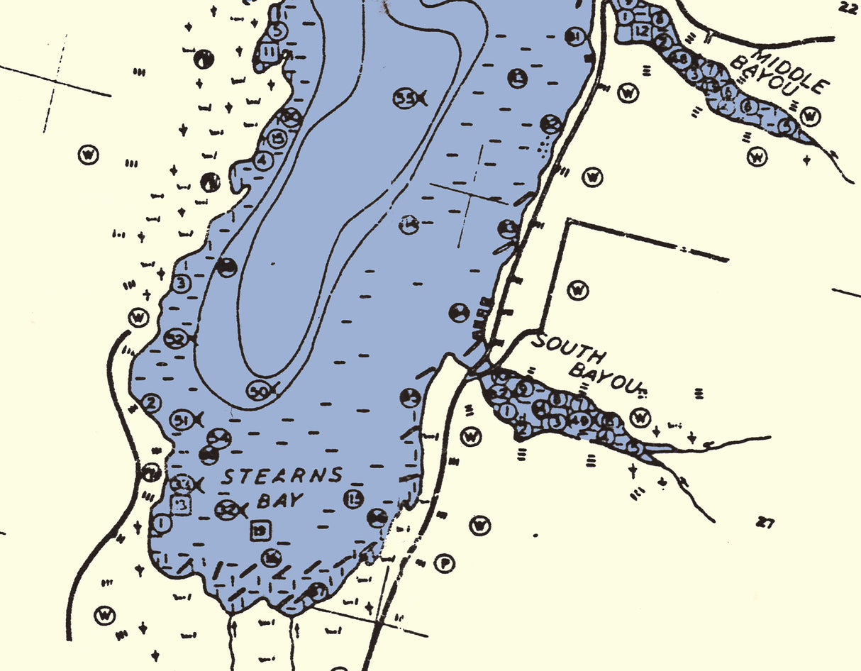 1942 Map of Hamlin Lake Mason County Michigan