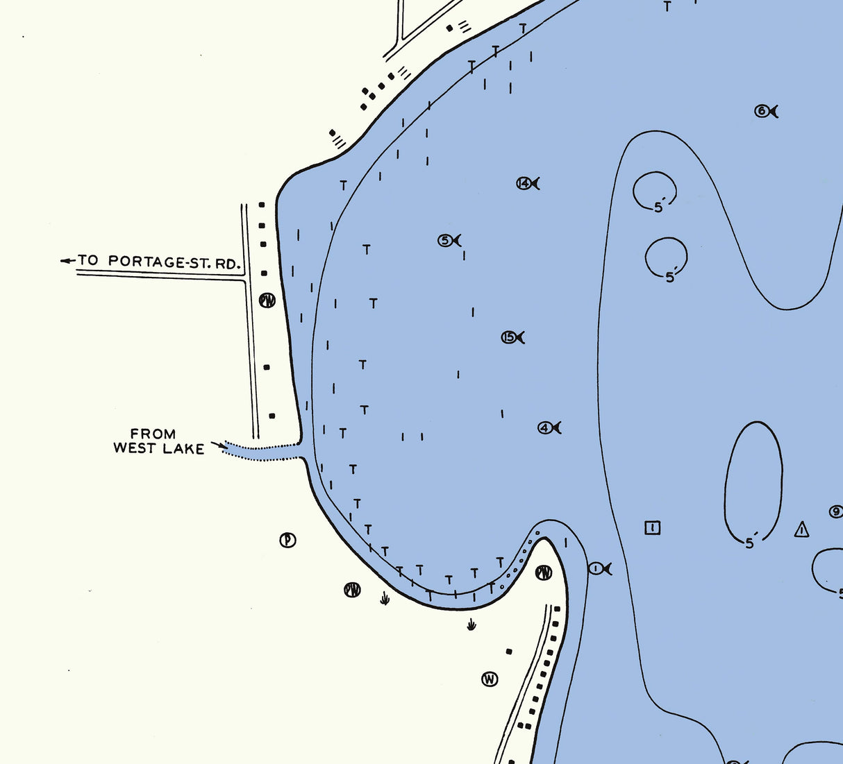 1953 Map of Austin Lake Kalamazoo County Michigan