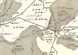 1980 Map of Lake County Florida Lakes