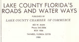 1980 Map of Lake County Florida Lakes Roads and Water Ways