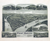 1902 Panoramic Map of Point Marion Pennsylvania Fayette County