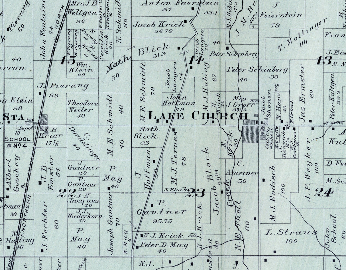 1915 Map of Belgium Township Ozaukee County Wisconsin