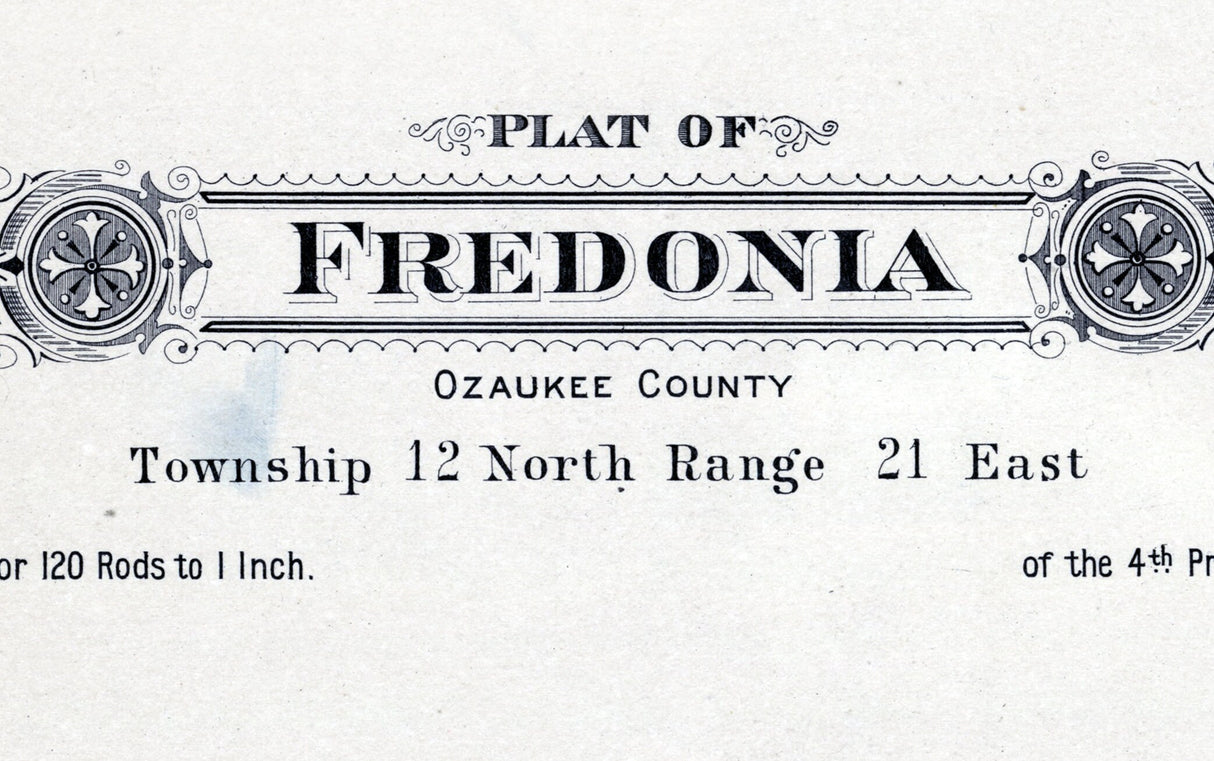 1915 Map of Fredonia Township Ozaukee County Wisconsin