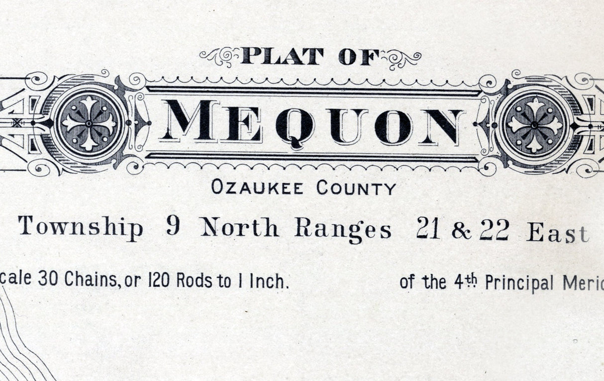 1915 Map of Mequon Township Ozaukee County Wisconsin