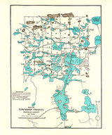 1907 Map of Upper Saranac Lake & Ponds Franklin County New York