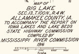 1916 Map of Big Lake Allamakee County Iowa Upper Iowa River