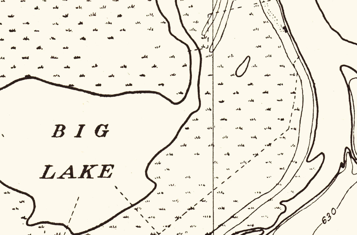 1916 Map of Big Lake Allamakee County Iowa Upper Iowa River