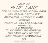 1916 Map of Blue Lake Monona County Iowa