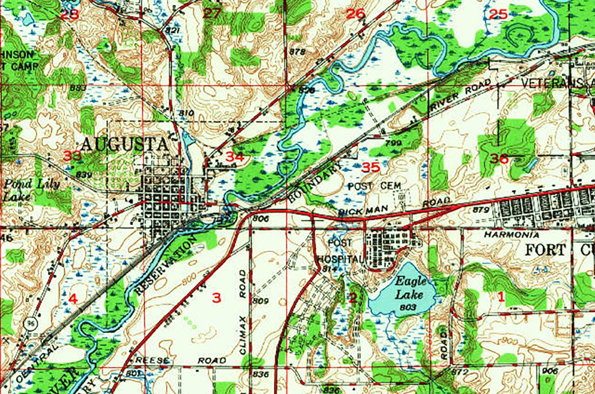 1947 Map of Gull Lake Kalamazoo County Michigan