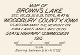 1916 Map of Browns Lake Woodbury County Iowa