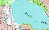 1982 Map of Reeds Lake Grand Rapids Michigan