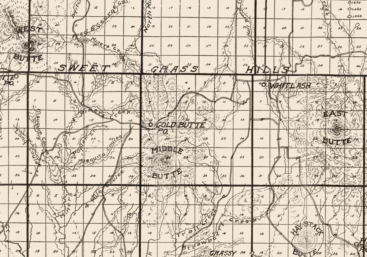 1912 Map of Hill County Montana