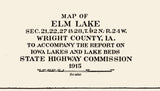 1915 Map of Elm Lake Wright County Iowa