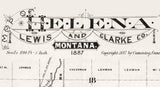 1887 Map of Helena Lewis and Clarke County Montana