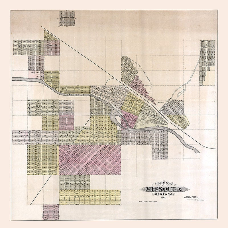 1891 Map of Missoula Montana