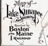 1890 Map of Lake Sunapee New Hampshire