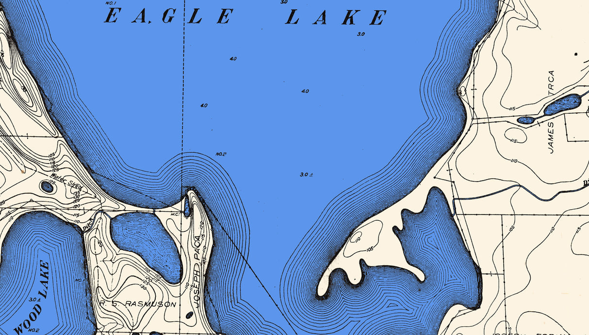 1915 Map of Eagle Lake Hancock County Iowa