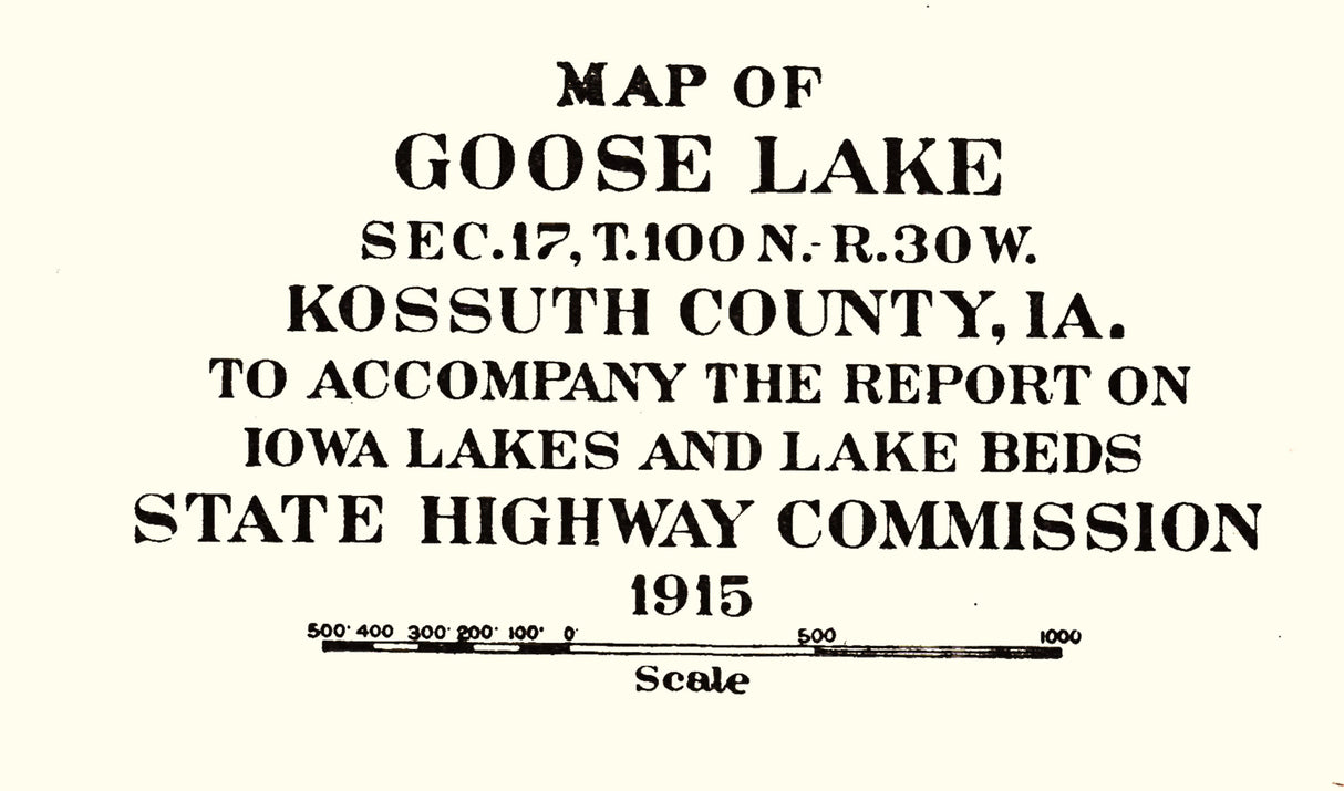 1915 Map of Goose Lake Kossuth County Iowa